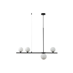Lampa wisząca MODERNO czarna z białymi kulami 80 cm - do salonu, jadalni i biura DN1506 black Step into Design