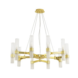 Lampa wisząca CANDELA-10 - 10-ramienna oprawa sufitowa DN1505-10 gold Step into Design