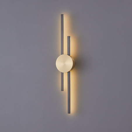 Lampa ścienna LED CENTRO czarny i mosiądz 64 cm - elegancki kinkiet ST-B3327-S Step into Design