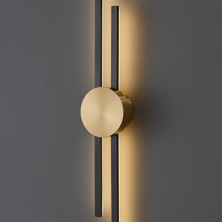 Lampa ścienna LED CENTRO czarny i mosiądz 122 cm - elegancki kinkiet ST-B3327-L Step into Design