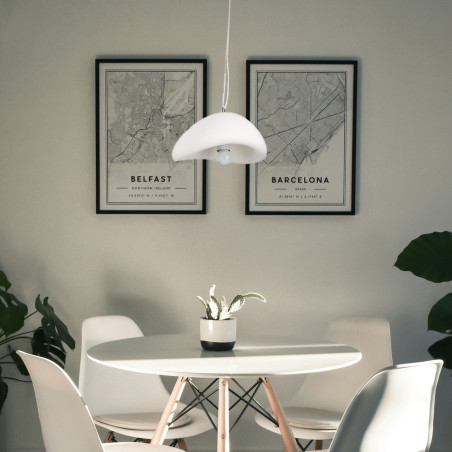 Lampa wisząca STONE biała 40 cm DN426-400 Step into Design