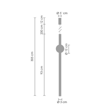 Lampa wisząca O-LINE LED 93 cm czarna ST-1689L BK Step into Design