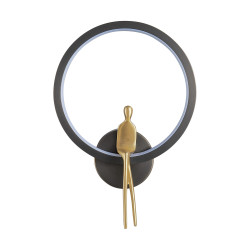Lampa ścienna AMICI RING LED czarno złota 27 cm ST-B3607 black Step into Design