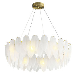 Lampa wisząca PIUMA mosiądz biała 80 cm ST-6289-8 Step into Design