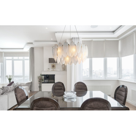Lampa wisząca PIUMA mosiądz biała 80 cm ST-6289-8 Step into Design