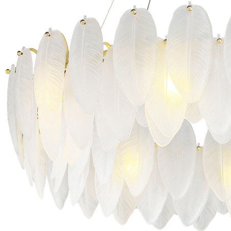 Lampa wisząca PIUMA mosiądz biała 80 cm ST-6289-8 Step into Design