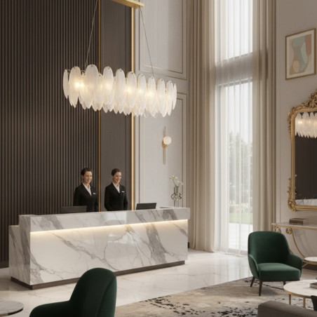 Lampa wisząca PIUMA LONG 100 cm – biała, oprawa sufitowa ST-6289-10C Step into Design