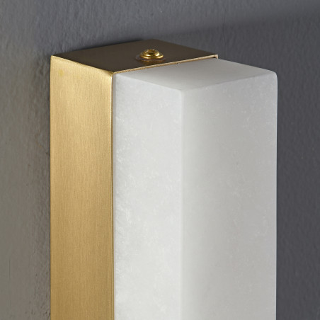 Lampa ścienna BLOCK biały marmur i mosiądz 40 cm ST-3390 Step into Design