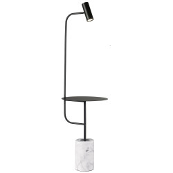 Lampa podłogowa ze stolikiem VINCENT czarna 146 cm ST-7027F black Step into Design
