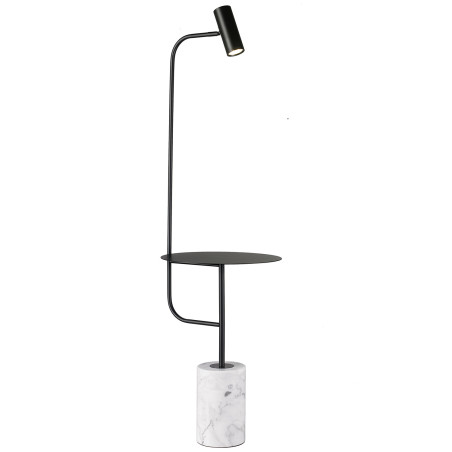 Lampa podłogowa ze stolikiem VINCENT czarna 146 cm ST-7027F black Step into Design