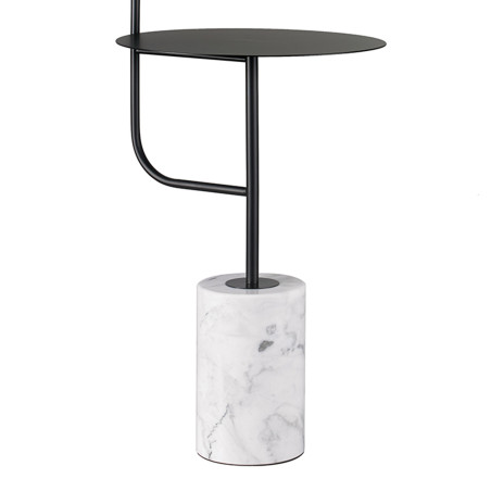 Lampa podłogowa ze stolikiem VINCENT czarna 146 cm ST-7027F black Step into Design