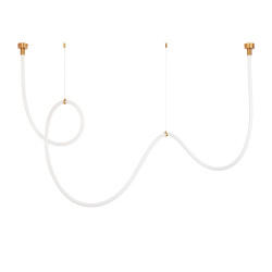 Lampa wisząca SNAKE LED 400 cm - elastyczny przewód LED, 3000K, złote uchwyty MD1021-4 gold Step into Design