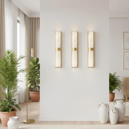 Lampa ścienna MURO LED 66 cm - biały alabaster, złote detale ST-3426-AGB-CE Step into Design