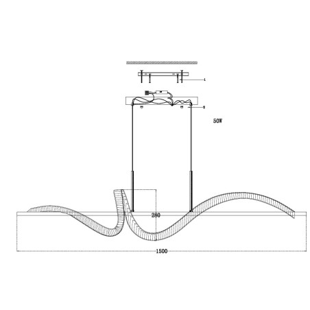 Lampa wisząca RITZ LED złota 150 cm ST-MD2405161 Step into Design