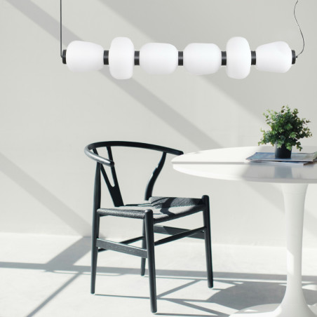 Lampa wisząca BRILLA-6 LED biało-czarna 125 cm ST-CP241210-6L BLACK WHITE Step into Design