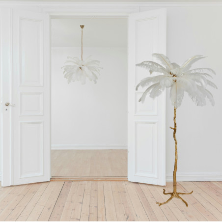 Lampa podłogowa EMU pióra białe 170 cm ST-DN127-F white Step into Design