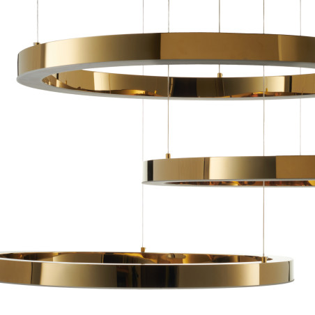 Lampa wisząca CIRCLE 40+60+80 LED złoty połysk na 1 podsufitce DN924-40+60+80 gold Step into Design
