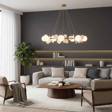 Lampa wisząca CHIC biało złota 105 cm - nowoczesna lampa do salonu ST-DL-2969 Step into Design