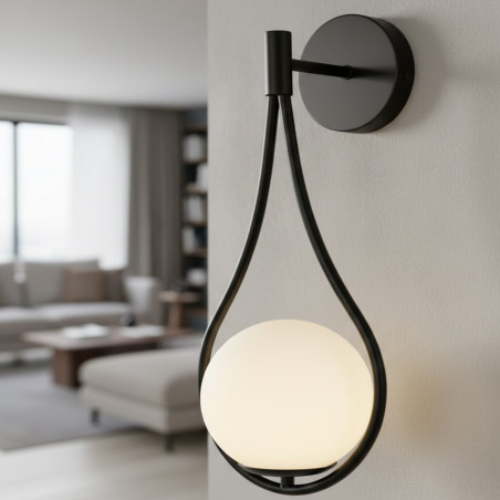Lampa ścienna DROP biało złota 45 cm ST-F079 black Step into Design