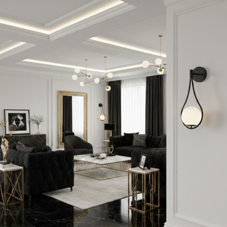 Lampa ścienna DROP biało złota 45 cm ST-F079 black Step into Design