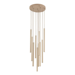 NOWOŚĆ 11494 FERRO SABIA CHAMPAGNE LAMPA WISZĄCA Industrialna Rurki 10XG9 KOŁO Tk Lighting