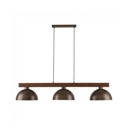 NOWOŚĆ 6299 OSLO BROWN LAMPA WISZĄCA Potrójna na listwie Drewno Metal 3 Tk Lighting