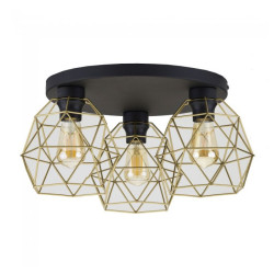 NOWOŚĆ Plafon potrójny z ażurowymi kloszami 3458 GALAXY BLACK/GOLD LAMPA SUFITOWA 3...