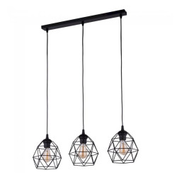 NOWOŚĆ 3191 GALAXY BLACK LAMPA WISZĄCA Potrójna z kloszami 3  LISTWA Tk Lighting