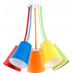 NOWOŚĆ Kolorowa lampa z abażurami 2107 WIRE COLOUR LAMPA SUFITOWA 5 Tk Lighting