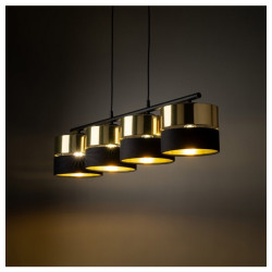NOWOŚĆ 4342 HILTON BLACK/GOLD LAMPA WISZĄCA 4 Tk Lighting