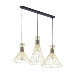 NOWOŚĆ 3352 SAHARA LAMPA WISZĄCA Potrójna, klosze z drutów Indystrialna 3  LISTWA Tk...