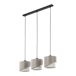 NOWOŚĆ 10868 ELBRUS LINEN LAMPA WISZĄCA LISTWA potrójna z abażurkami  3XE27 Tk Lighting