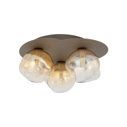 NOWOŚĆ Plafon potrójny z kloszami 11453 LAVA NEW BROWN LAMPA SUFITOWA 3XG9 Tk Lighting