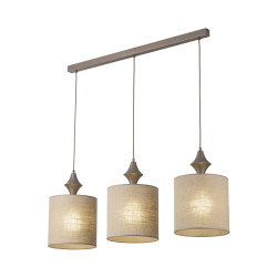 NOWOŚĆ Żyrandol potrójny z abażurami 11440 AMURA NEW BROWN LAMPA WISZĄCA 3XE27 Tk Lighting