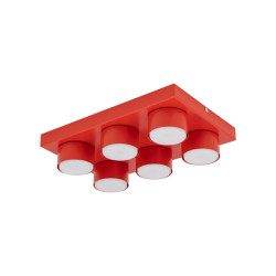 NOWOŚĆ 11294 BRIX RED LAMPA SUFITOWA 6XGX53 Tk Lighting