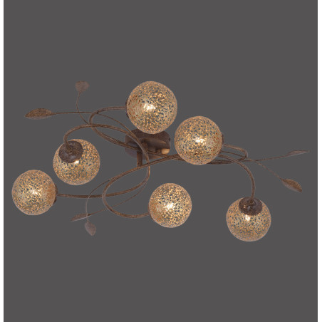 NOWOŚĆ 6398-48 GRETA LAMPA SUFITOWA RDZA/ZŁOTY ZUMA LINE