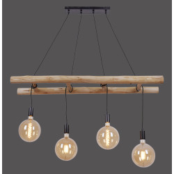 NOWOŚĆ 15025-18 EDGAR LAMPA WISZĄCA CZARNY/DREWNO ZUMA LINE