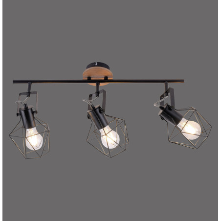 NOWOŚĆ 15673-78 JARO LAMPA SUFITOWA CZARNY/DREWNO ZUMA LINE