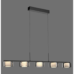 NOWOŚĆ 2116-18 RIKA LAMPA WISZĄCA CZARNY/SMOKY ZUMA LINE