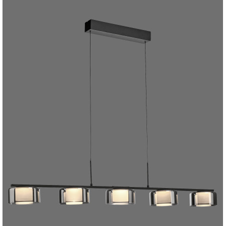 NOWOŚĆ 2116-18 RIKA LAMPA WISZĄCA CZARNY/SMOKY ZUMA LINE
