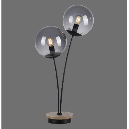 NOWOŚĆ 11390-79 GREEN WIDOW LAMPA STOŁOWA CZARNY/DREWNO ZUMA LINE