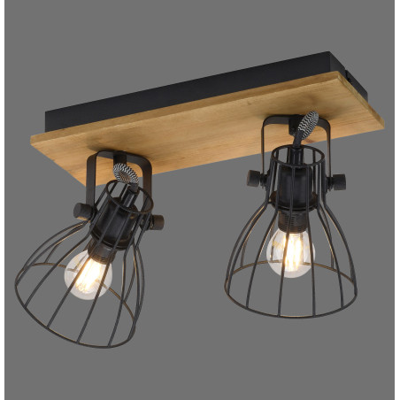 NOWOŚĆ 15118-18 TARO LAMPA SUFITOWA CZARNY/DREWNO ZUMA LINE