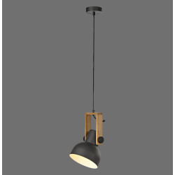 NOWOŚĆ 15741-18 CUP 2.0 LAMPA WISZĄCA CZARNY/DREWNO ZUMA LINE