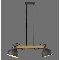 NOWOŚĆ 15742-18 CUP 2.0 LAMPA WISZĄCA CZARNY/DREWNO ZUMA LINE