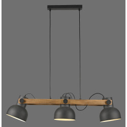 NOWOŚĆ 15743-18 CUP 2.0 LAMPA WISZĄCA CZARNY/DREWNO ZUMA LINE