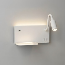 NOWOŚĆ ML0694 Lampa nocna z półką Shelf Led 4W+5W+2W prawa Biały Milagro
