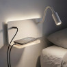 NOWOŚĆ ML0694 Lampa nocna z półką Shelf Led 4W+5W+2W prawa Biały Milagro