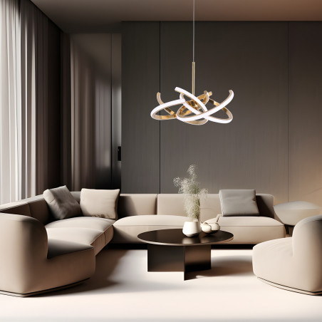 NOWOŚĆ Lampa wisząca Spider 48 cm złota LED CCT Light Prestige