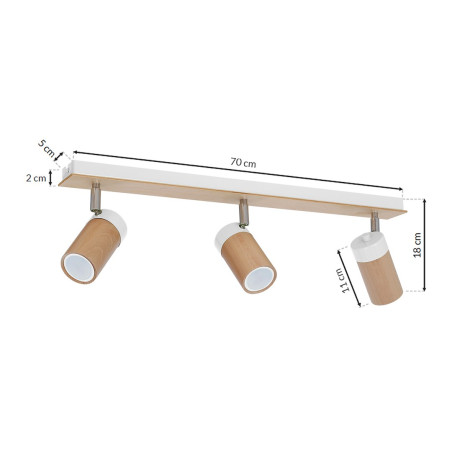 NOWOŚĆ MLP9009 Lampa sufitowa Baron 3xGU10 Biały Milagro