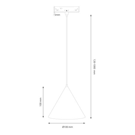 NOWOŚĆ ML2617 Magnetic Track Pendant Cone 5mm 7W CCT 48V Milagro